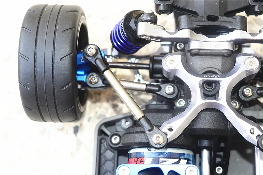 GPM Blue Titanium Rear Tie Rods w/ Stabiliser 3Pcs image 3