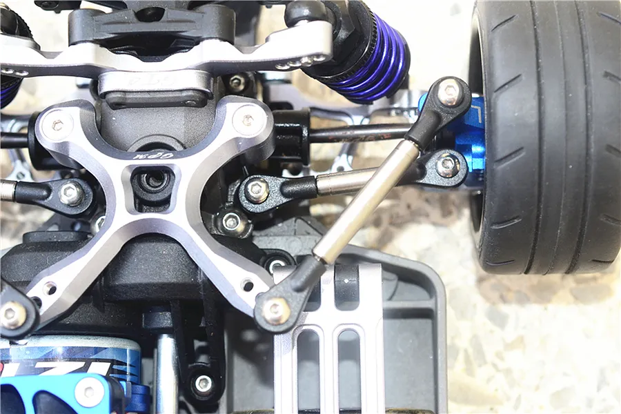 GPM Blue Titanium Rear Tie Rods w/ Stabiliser 3Pcs image 4