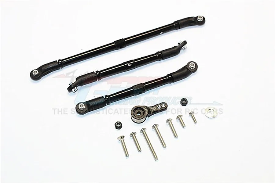 GPM Black Aluminium Hi-Torque 25T Servo Horn w/ Servo Saver &amp;amp; Adjustable Steering Linkages 4Pcs image 63370