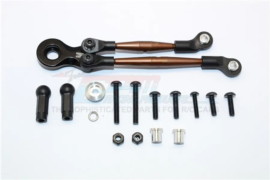 GPM Black Aluminium 25T Servo Horn w/ Servo Saver &amp;amp; Spring Steel Adjustable Steering Linkages 3Pcs image 63372