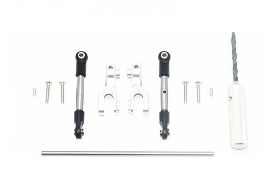 GPM Silver Aluminium Sway Bar Arms &amp;amp; Stainless Steel Sway Bar &amp;amp; Turnbuckles 5Pcs image 63384