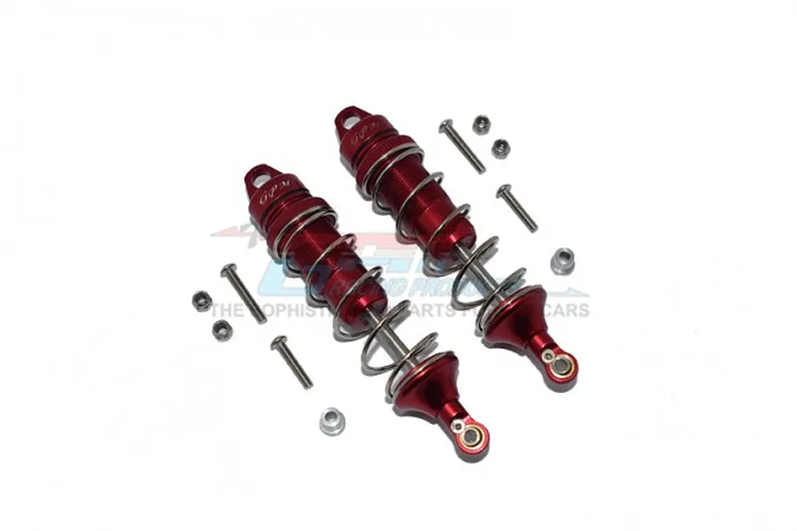 GPM LOSI Lasernut Tenacity Silver Aluminium Rear Spring Shocks Set 101mm image 2