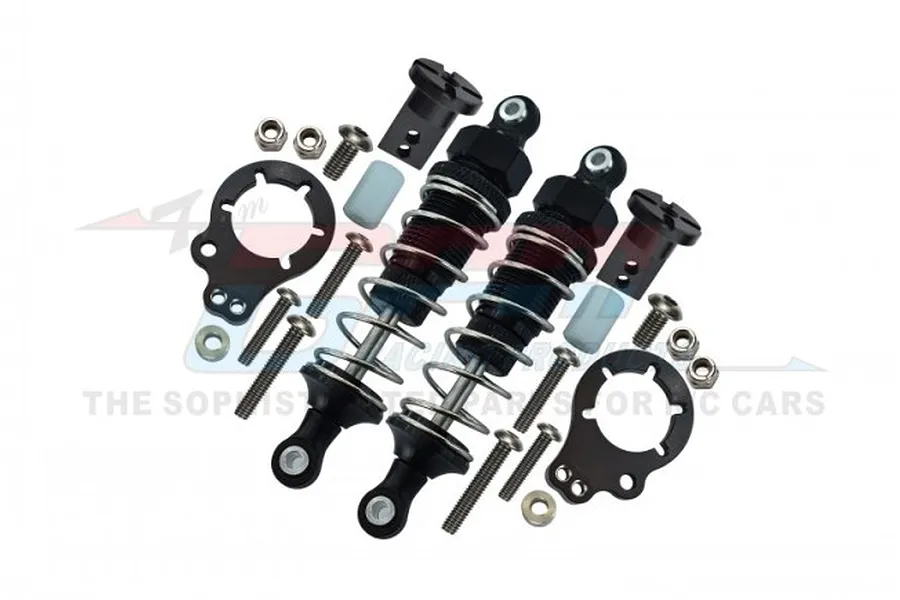 GPM Black Aluminium 75mm Rear Adjustable Shocks 2Pcs w/ Mount Protector image 1