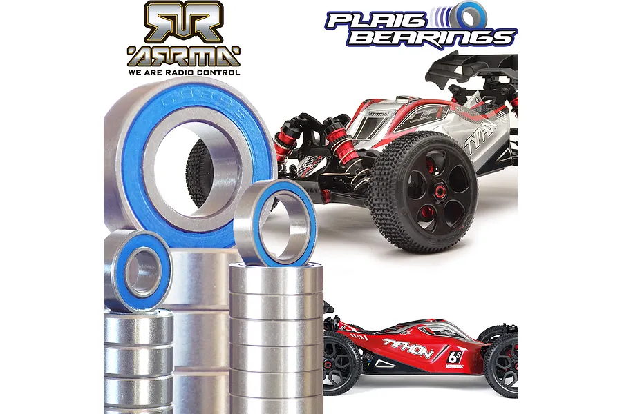 Plaig RC 1/8 Arrma 6S Kraton, Senton, Talion, Typhon, Notorious, Infraction, Outcast, &amp;amp; Limitless Bearing Kit image 63465