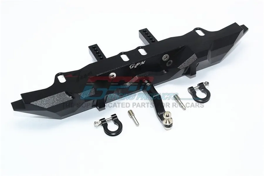 GPM Black Aluminium Rear Bumper w/ D-Rings &amp;amp; Drop Hitch image 63591