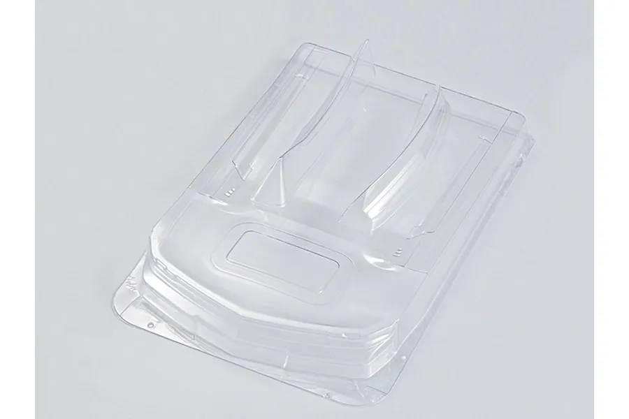 A clear, unpainted polycarbonate RC car body shell part for a 1/10 scale 2011 Camaro model, shown against a plain white background.