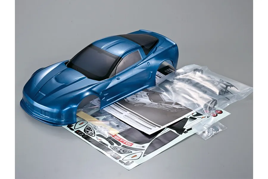 Killerbody 1/10 Corvette GT2 Metallic Blue Painted Body Shell w/ Decal Sheet image 63772