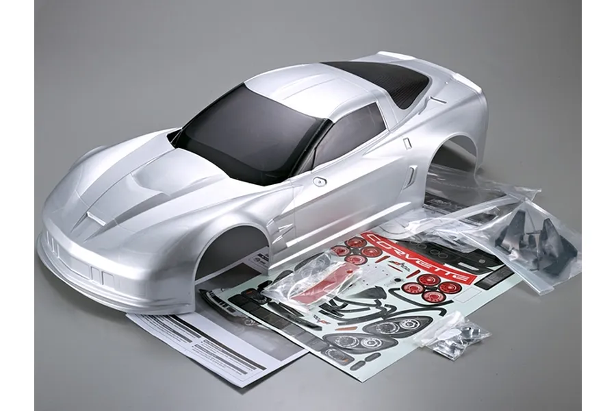 Killerbody 1/7 Corvette GT2 Silver Painted Body Shell w/ Decals image 63783