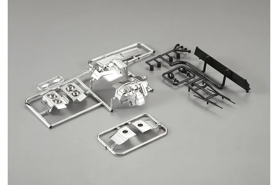 Killerbody 1/10 scale Lancia Delta HF Integrale 16V plastic parts set including chrome-plated and black plastic components on sprues.