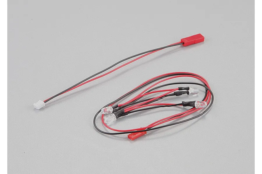Killerbody LED unit set featuring four 5mm white LEDs connected by red and black wiring with small connectors.