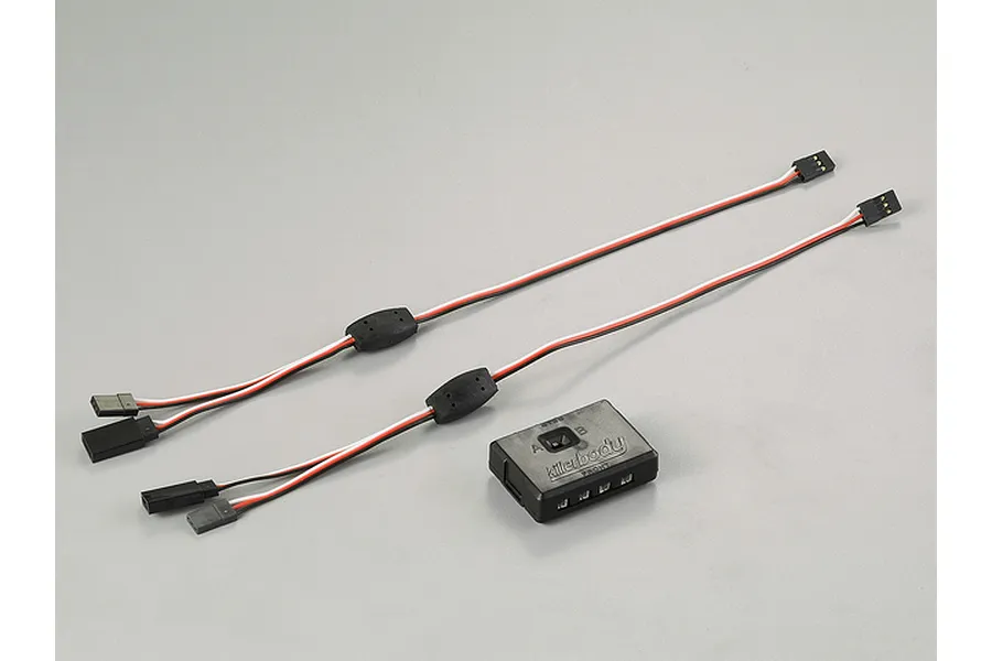 Killerbody LED light control box and two connecting wire harnesses with black plastic connectors on a plain grey background.