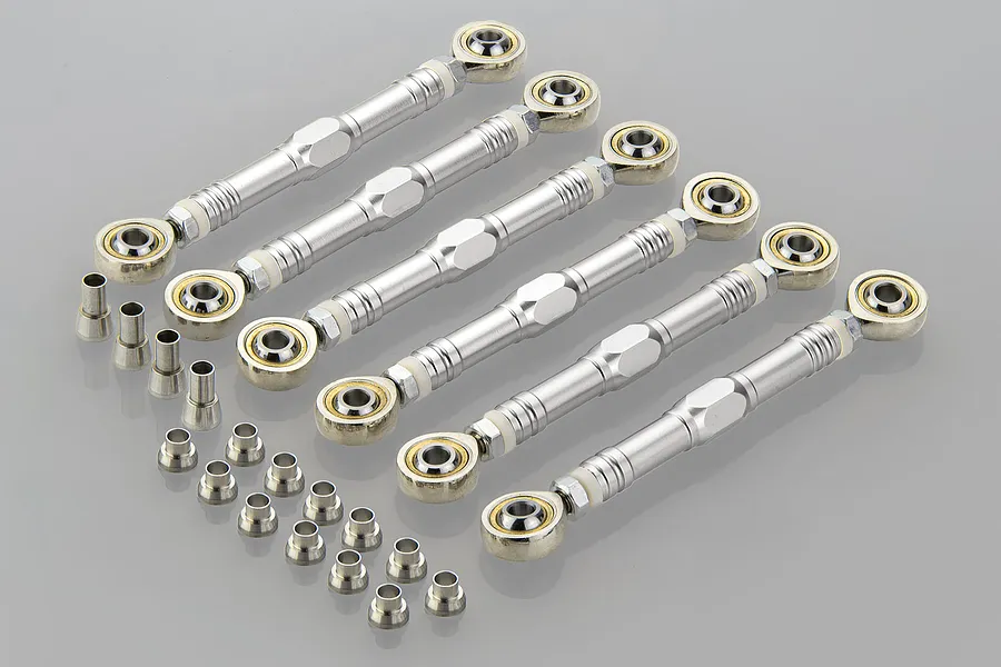 Rovan Silver Aluminium 5IVE-T Gen2 Steering Linkage &amp;amp; Front or Rear Upper Suspension Arms Set image 64178