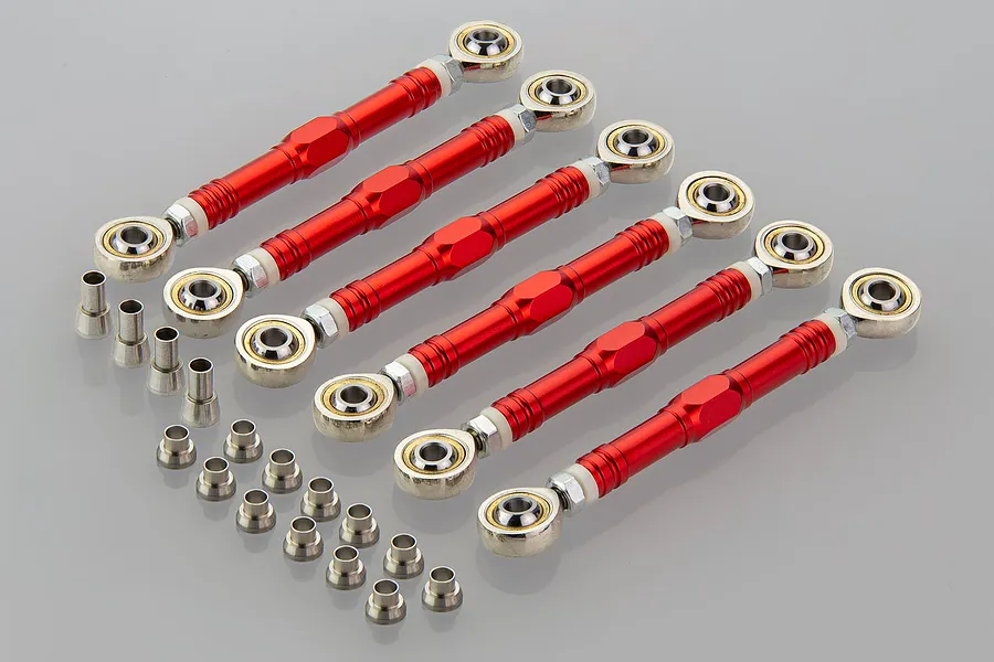 Rovan Red Aluminium 5IVE-T Gen2 Steering Linkage &amp;amp; Front or Rear Upper Suspension Arms Set image 64179