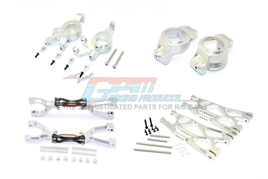 GPM Silver Aluminium X-Maxx Suspension &amp;amp; Drive Train Upgrade Set 52Pcs image 64563