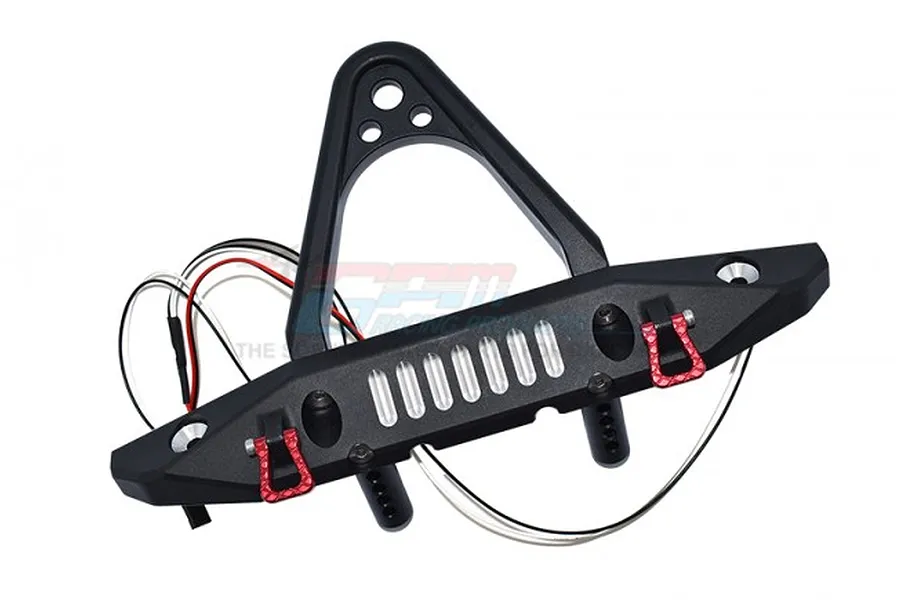 GPM Black Aluminium Front Bumper w/ D-Rings &amp;amp; 5mm LED Light Set image 64573