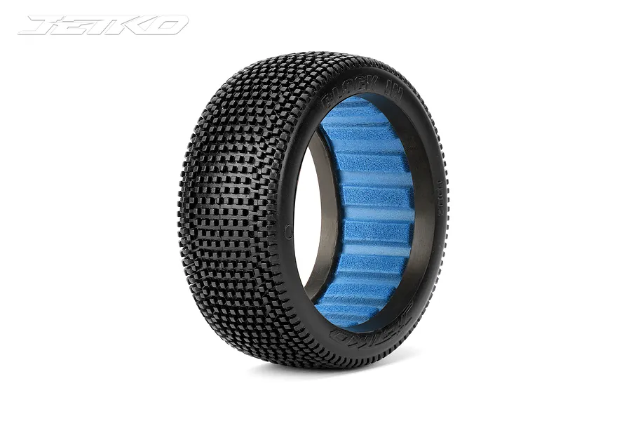 Jetko 1/8 Buggy Block In Tyres w/ Medium Soft Insert/Blue Grey 2Pcs image 1