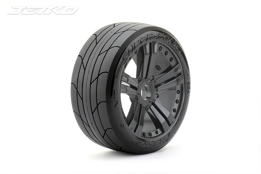 Jetko 3.3&amp;quot; Ex-Super Sonic Medium Soft Belted Tyres on Black Claw Rims - Glued Wheels 2Pcs image 64601