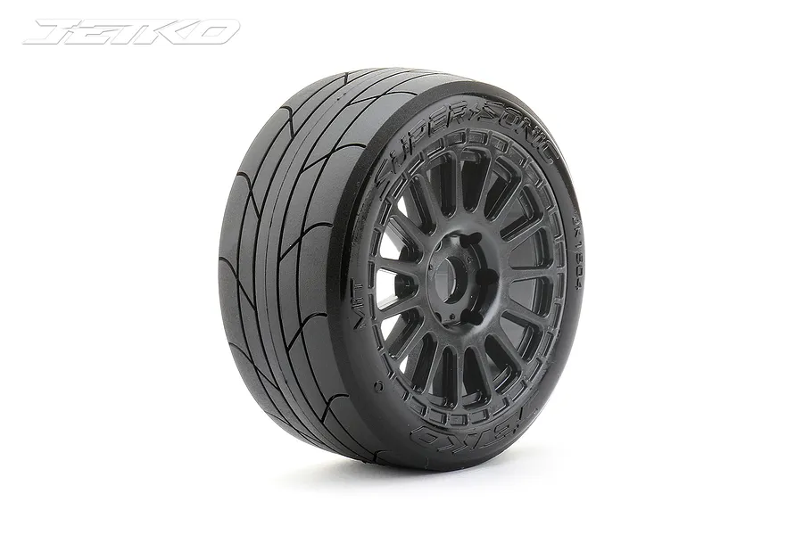 Jetko 3.3&amp;quot; Ex-Super Sonic Medium Soft Belted Tyres on Black Radial Rims - Glued Wheels 2Pcs image 64602