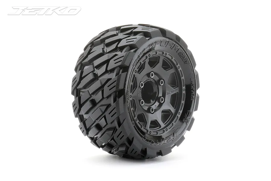 Jetko 1/10 St 2.8 Ex-Rockform Tyres On Black Claw Rims w/ Medium Soft Inserts, 12mm, Narrow 2Pcs image 64613