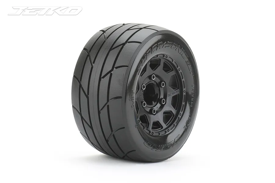 Jetko 1/10 Mt 2.8 Ex-Super Sonic Tyres On Black Claw Rims w/ Medium Soft Inserts, 12mm, Narrow 2Pcs image 64618