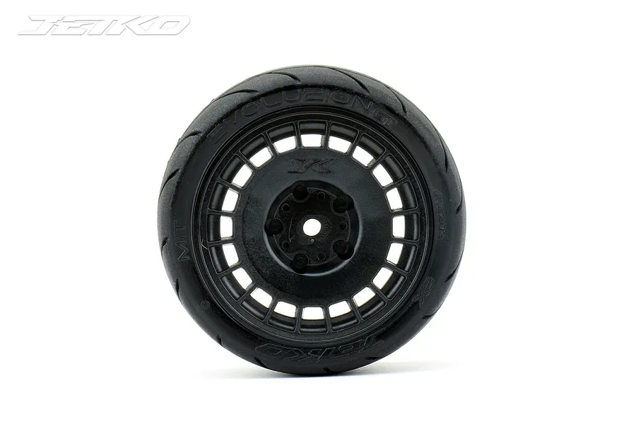 Jetko 1.9&amp;quot; GT Evolution Medium Soft Tyres on Black Radial Rims - Glued Wheels 4Pcs image 64632