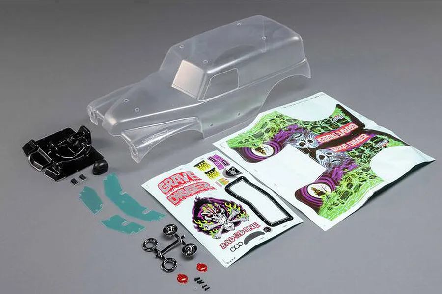 Losi 1/10 Grave Digger Unpainted Body Shell image 65256