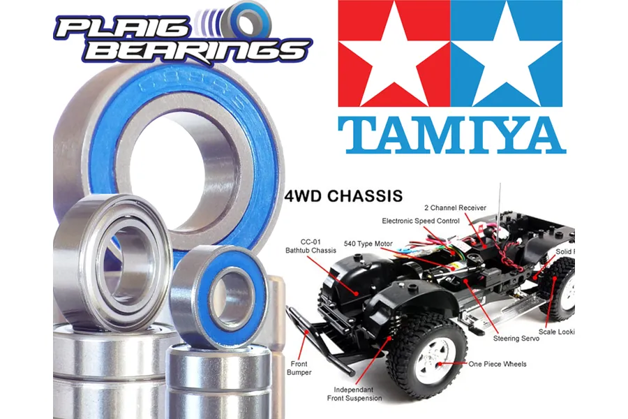 Plaig RC 1/10 Tamiya CC01 4WD Bearing Kit image 65304