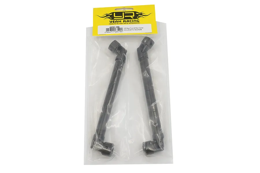 Yeah Racing HD Steel Front &amp;amp; Rear Centre Driveshafts 2Pcs - Black image 65323