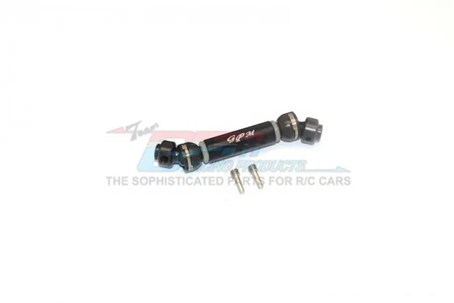 A black GPM Racing CVD drive shaft with two small metal screws on a white background with a faint watermark.
