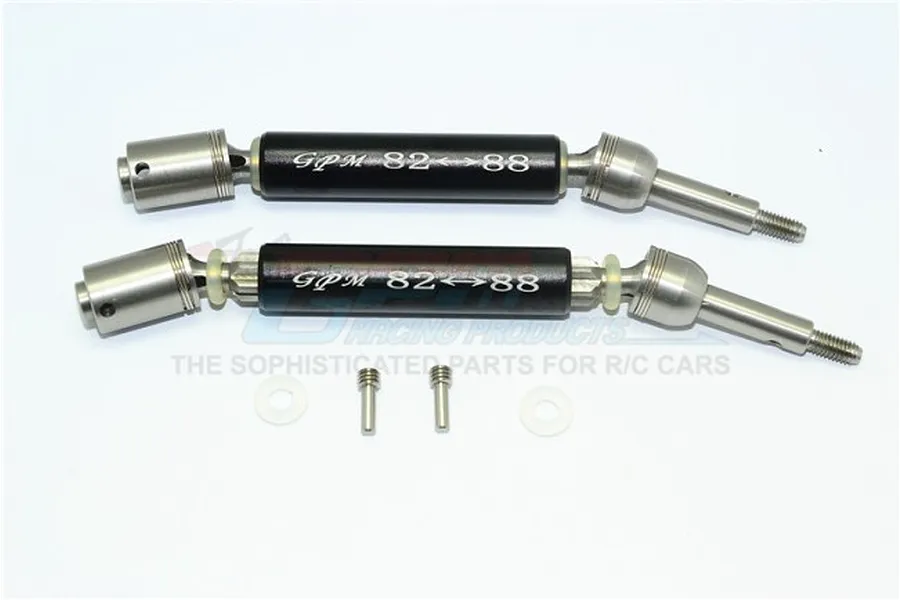 GPM Black Steel &amp;amp; Aluminium Rear Universal CVD Drive Shafts 2Pcs image 1
