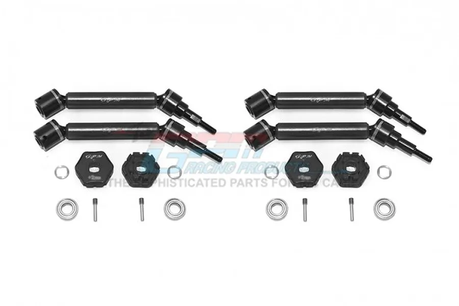 GPM Black Aluminium &amp;amp; Harden Steel Maxx 4S Front and Rear Universal Drive Shafts Set 4Pcs w/ 17mm Clawed +2mm Off-Set Wheel Hexes &amp;amp; Hardware image 65353