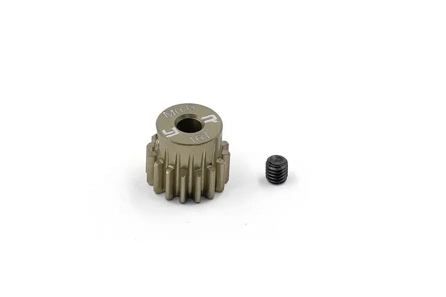 Yeah Racing Hard Coated Aluminium 16T 0.6Mod Pinion Gear image 65453