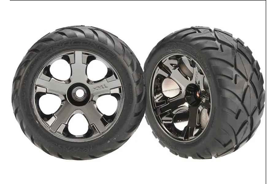 Traxxas 2.8&amp;quot; Anaconda Front Tyres on Black Chrome All-Star Rims - Glued Wheels 2Pcs image 65505