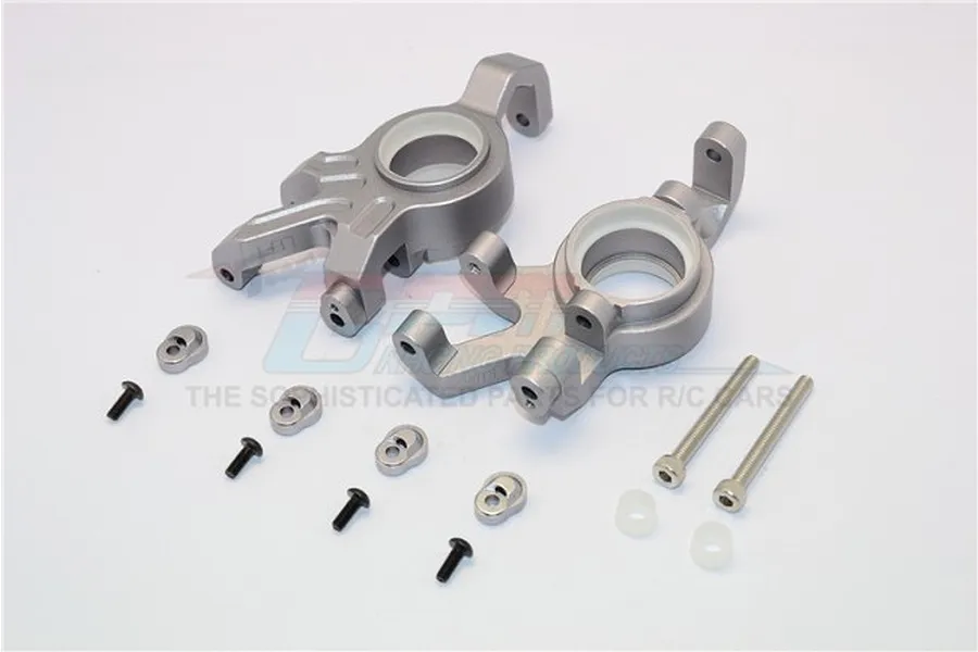 GPM Grey Silver Aluminium Front Steering Hub Carriers (C-Hubs) Set image 65597