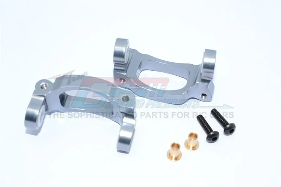 GPM Grey Silver Aluminium Front Steering Hub Carriers (C-Hubs) 2Pcs image 65612