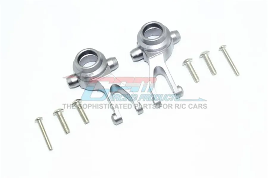 GPM Grey Silver Aluminium Front Steering Hubs 2Pcs image 65690