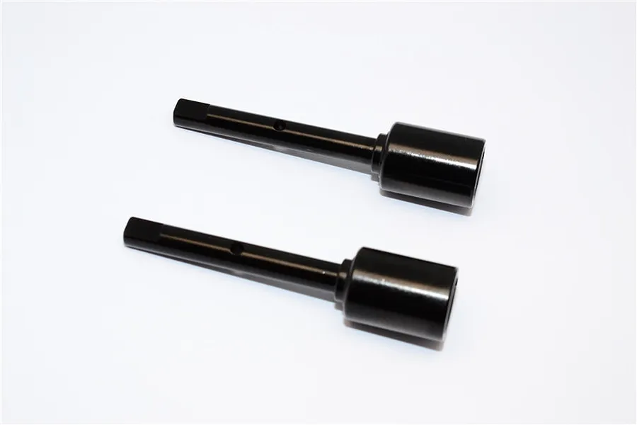 Two black GPM Racing aluminium differential output cups for RC cars shown against a plain white background.