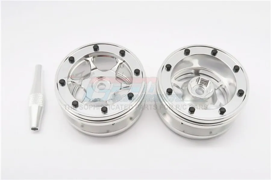 GPM Silver Aluminium 1.9&amp;quot; 6 Spoke Beadlock Rims 2Pcs image 65966