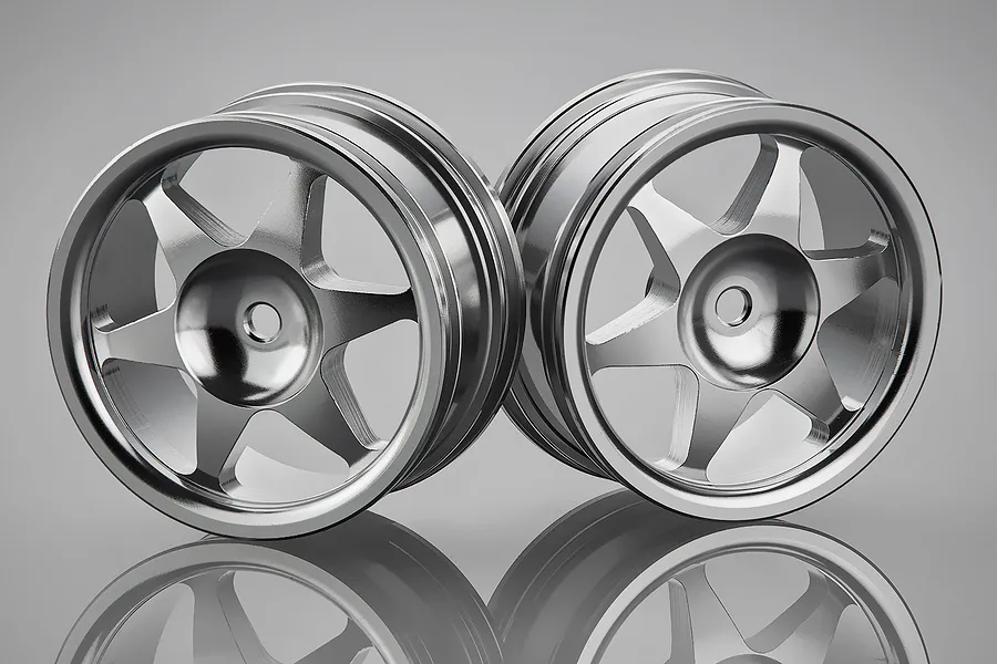 GPM Silver Aluminium 1.9&amp;quot; 6 Spoke Rims 2Pcs image 1