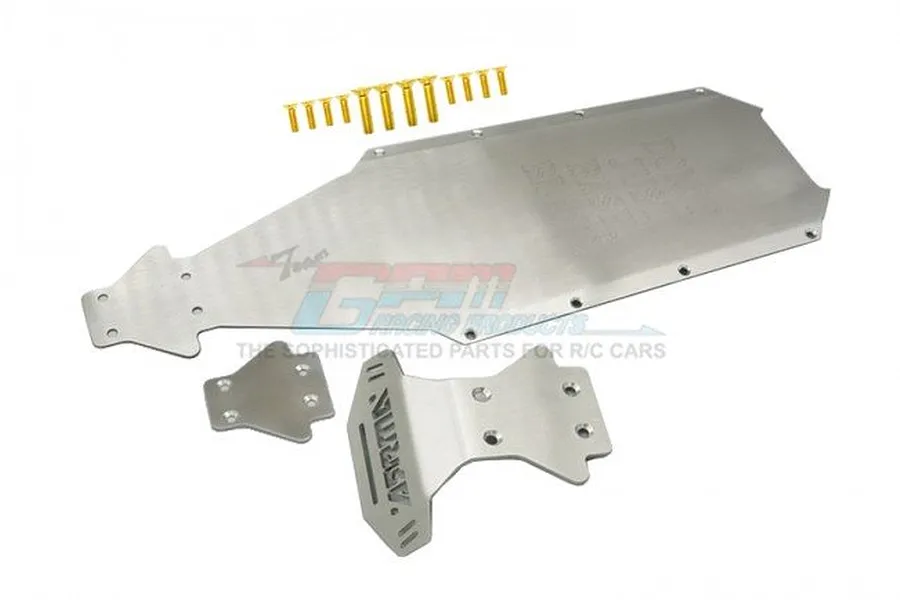 GPM Stainless Steel Front &amp;amp; Main Chassis Skid Plate (Hollow Version) Set image 65973