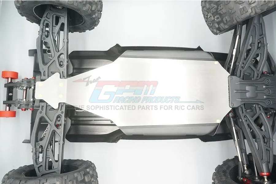 GPM Stainless Steel Front &amp;amp; Main Chassis Skid Plate (Hollow Version) Set image 3