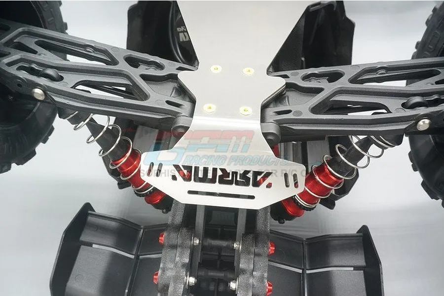 GPM Stainless Steel Front &amp;amp; Main Chassis Skid Plate (Hollow Version) Set image 5