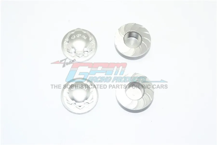 GPM Silver Aluminium 17mm Flanged Serrated Wheel Nuts 4Pcs image 65993
