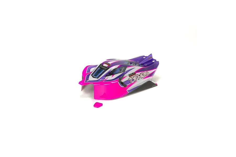 ARRMA 1/8 TLR Tuned Typhon Pre-Cut Pink/Purple Painted Body Shell image 66226