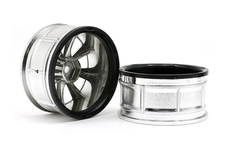 HPI 2.1&amp;quot; (3mm Off-Set) LP29 ATG RS8 Chrome Rims 2Pcs image 6636