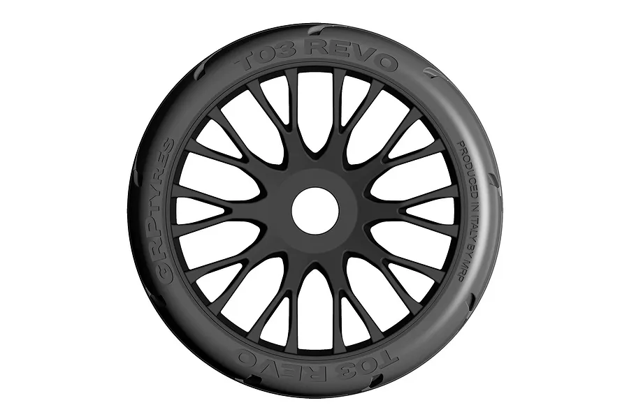 GRP 3.1&amp;quot; GT-T03 REVO-XB2 Extra-Soft Mounted on 20 Spoked Flex Black Rims - Glued Wheels 2Pcs image 66365
