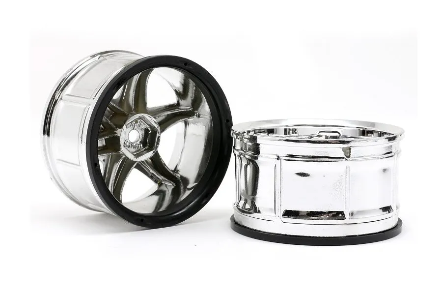 HPI 2.1&amp;quot; (6mm Off-Set) LP32 Yokohama AVS Chrome Rims 2Pcs image 6646