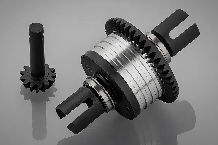 Rovan Silver Aluminium Front Helical Cut Complete Differential w/ Pinion Gear image 66466