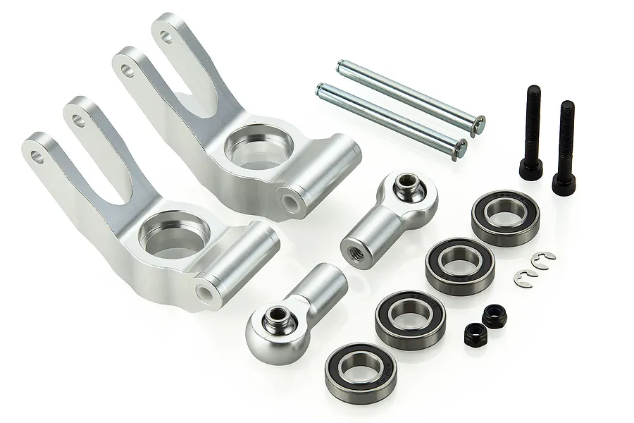 Rovan V2 Silver Aluminium Rear Hub Carriers Set image 66508