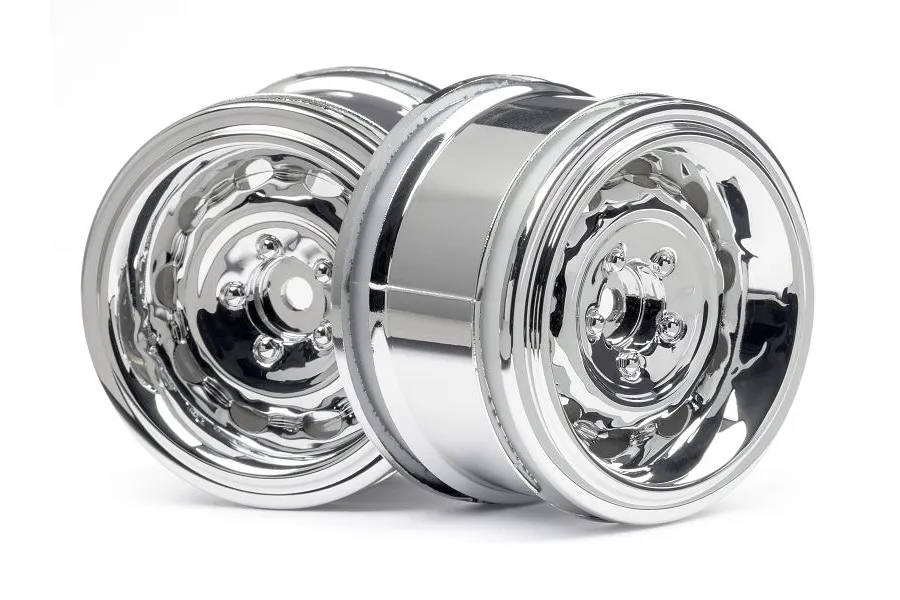 HPI 1.9&amp;quot; (6mm Off-Set) Vintage CC Type Chrome Rims 2Pcs image 6659